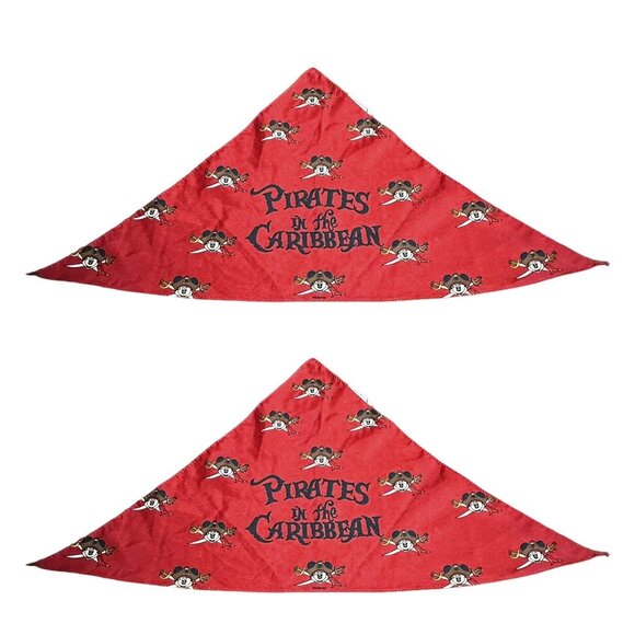 Disney Cruise Line MICKEY MOUSE Pirate's Of The Caribbean RED Scarf Bandanas - Picture 6 of 6